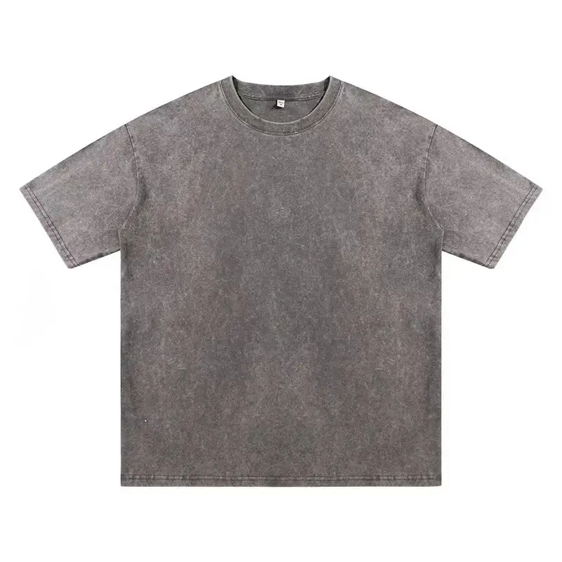 Men Purple Distressed Wash T-Shirt 230g - Image 3