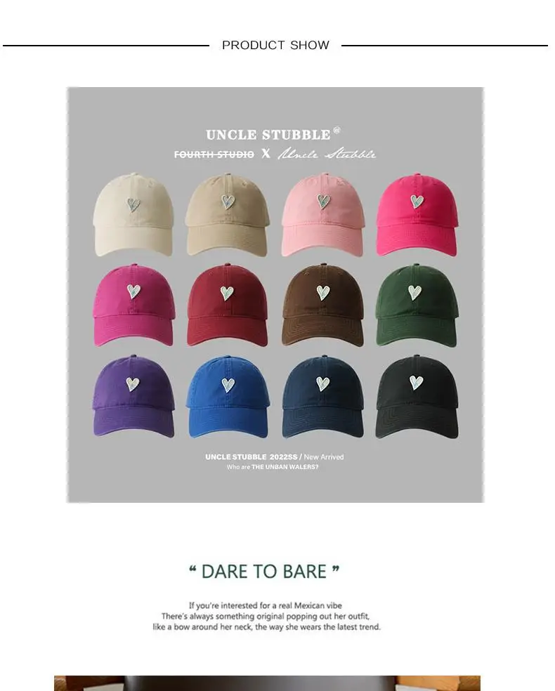 Blue Heart Embroidered Baseball Cap for Girls — feature 24