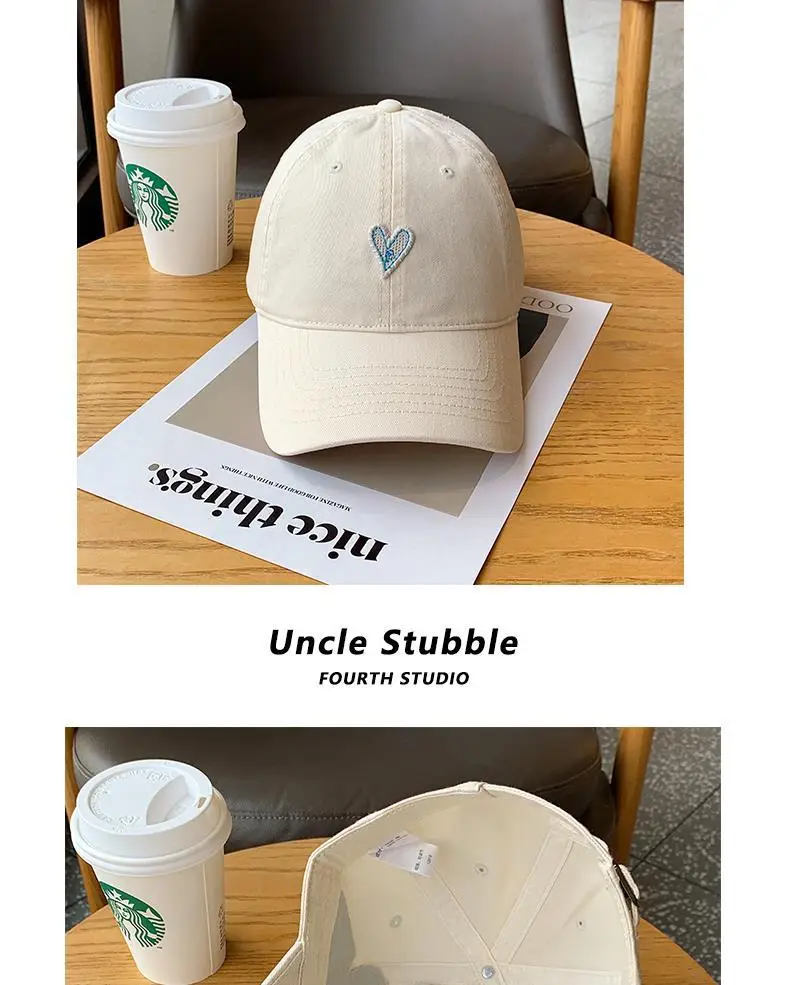 Blue Heart Embroidered Baseball Cap for Girls — feature 25