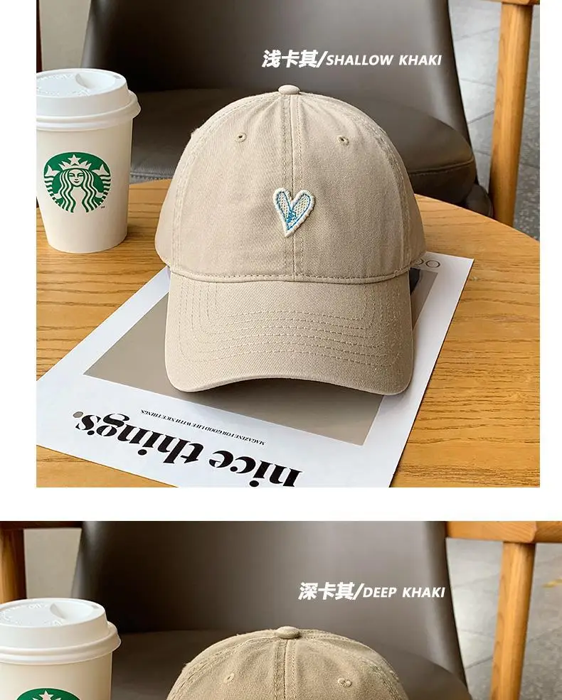 Blue Heart Embroidered Baseball Cap for Girls — feature 29