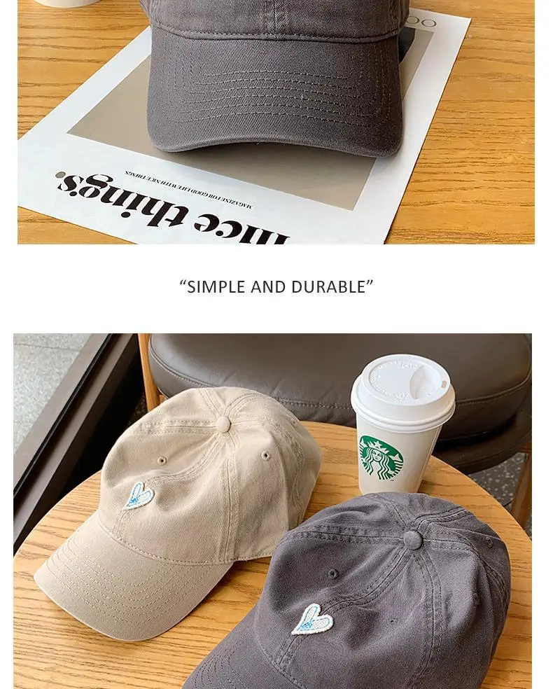 Blue Heart Embroidered Baseball Cap for Girls — feature 31