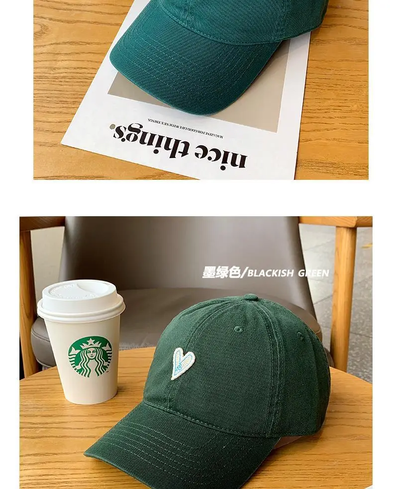 Blue Heart Embroidered Baseball Cap for Girls — feature 36