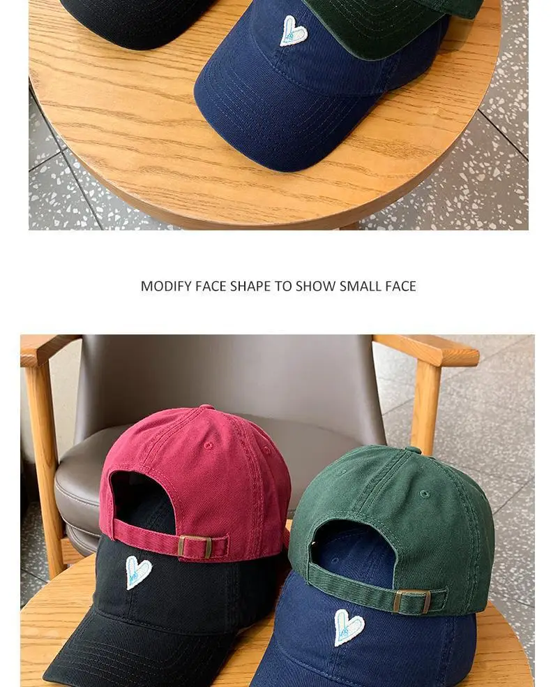 Blue Heart Embroidered Baseball Cap for Girls — feature 40