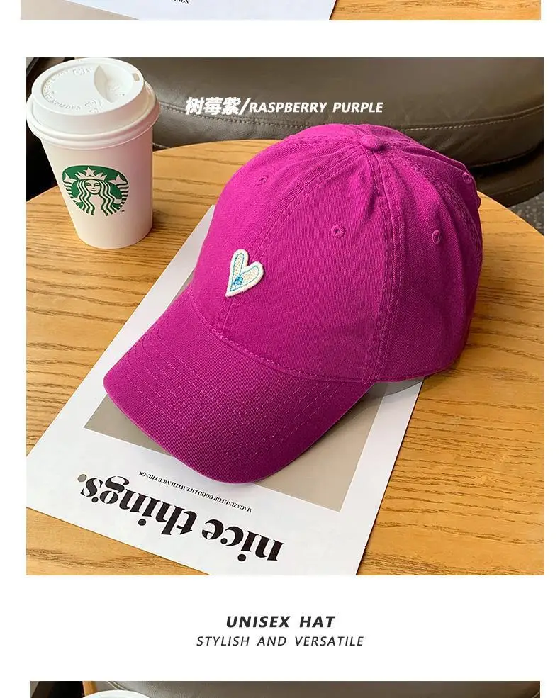 Blue Heart Embroidered Baseball Cap for Girls — feature 42