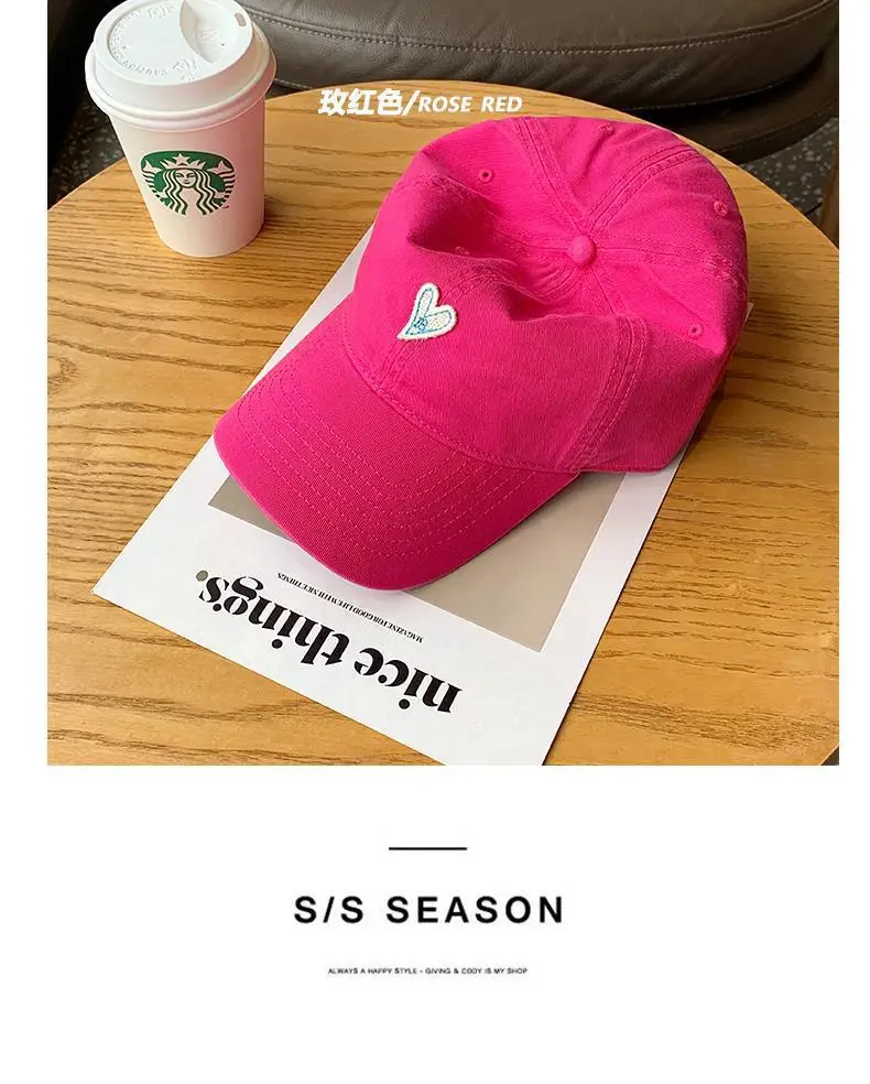 Blue Heart Embroidered Baseball Cap for Girls — feature 43