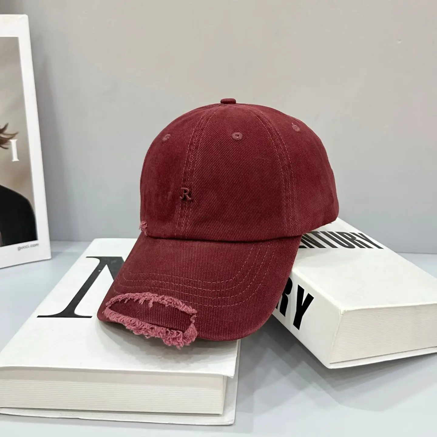 Korean Trendy Distressed Denim Cap for Men Women