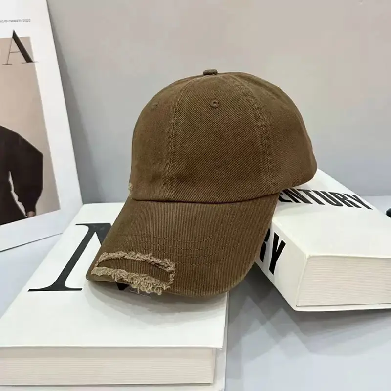 Korean Trendy Distressed Denim Cap for Men Women