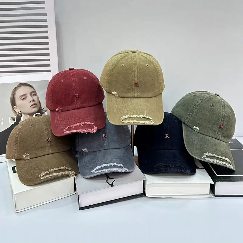 Korean Trendy Distressed Denim Cap for Men Women — feature 2