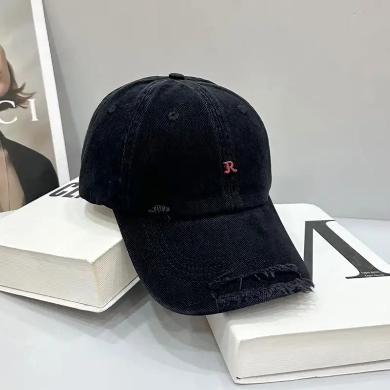 Korean Trendy Distressed Denim Cap for Men Women