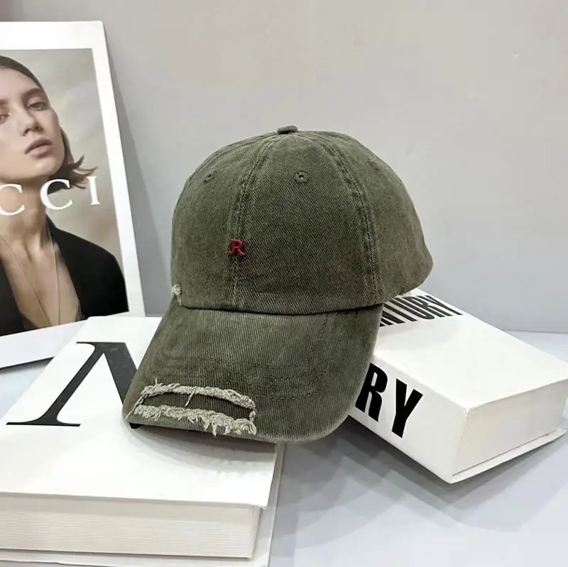 Korean Trendy Distressed Denim Cap for Men Women