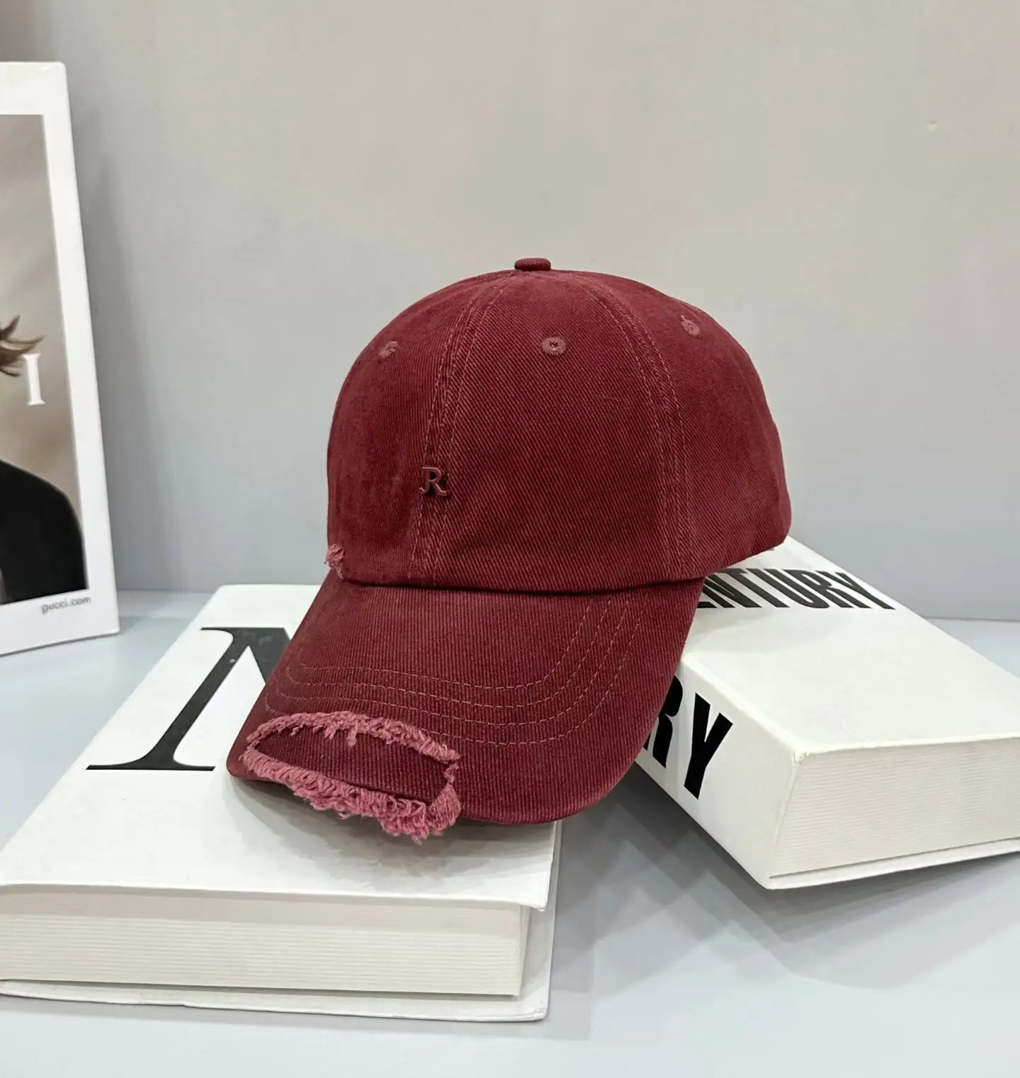 Korean Trendy Distressed Denim Cap for Men Women