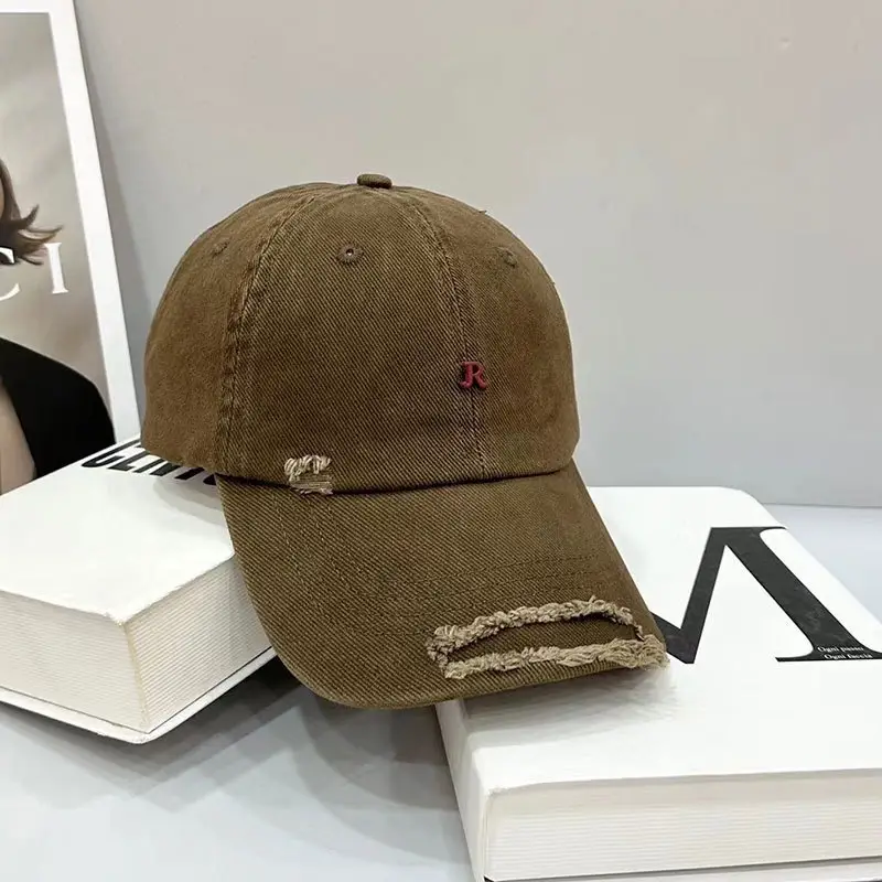Korean Trendy Distressed Denim Cap for Men Women