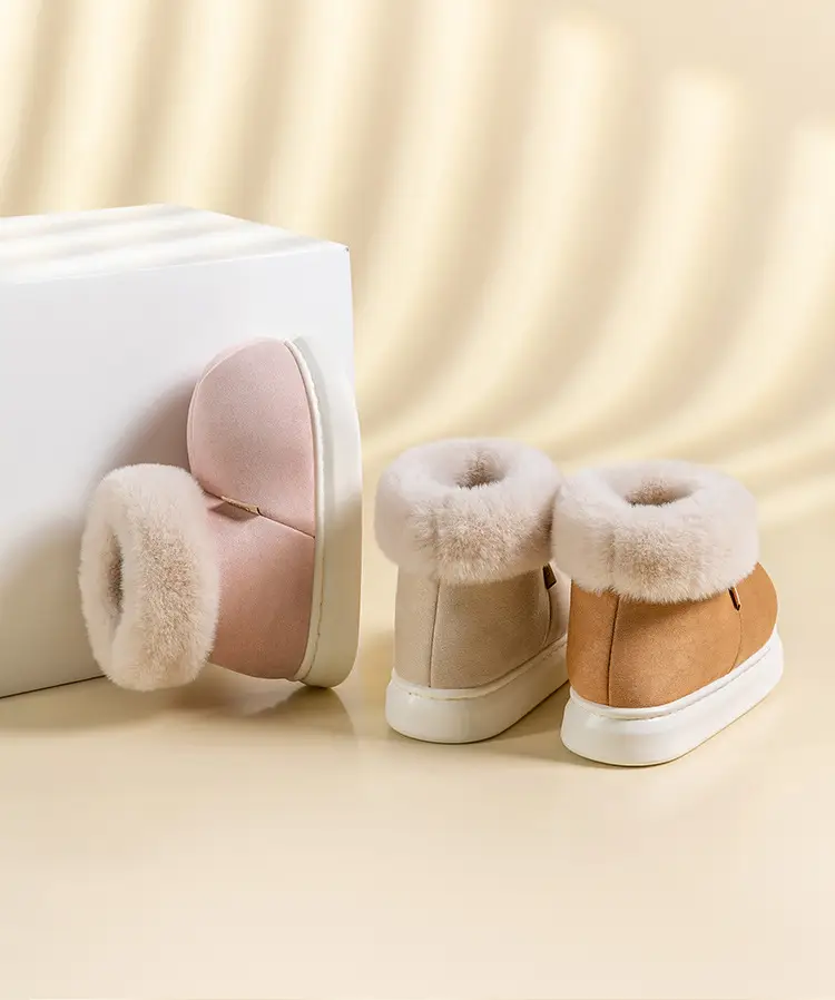 Cotton slippers women's winter thick-soled room fleece-lined home bag heel confinement cotton-padded shoes big fur mouth autumn and winter warm — feature 10