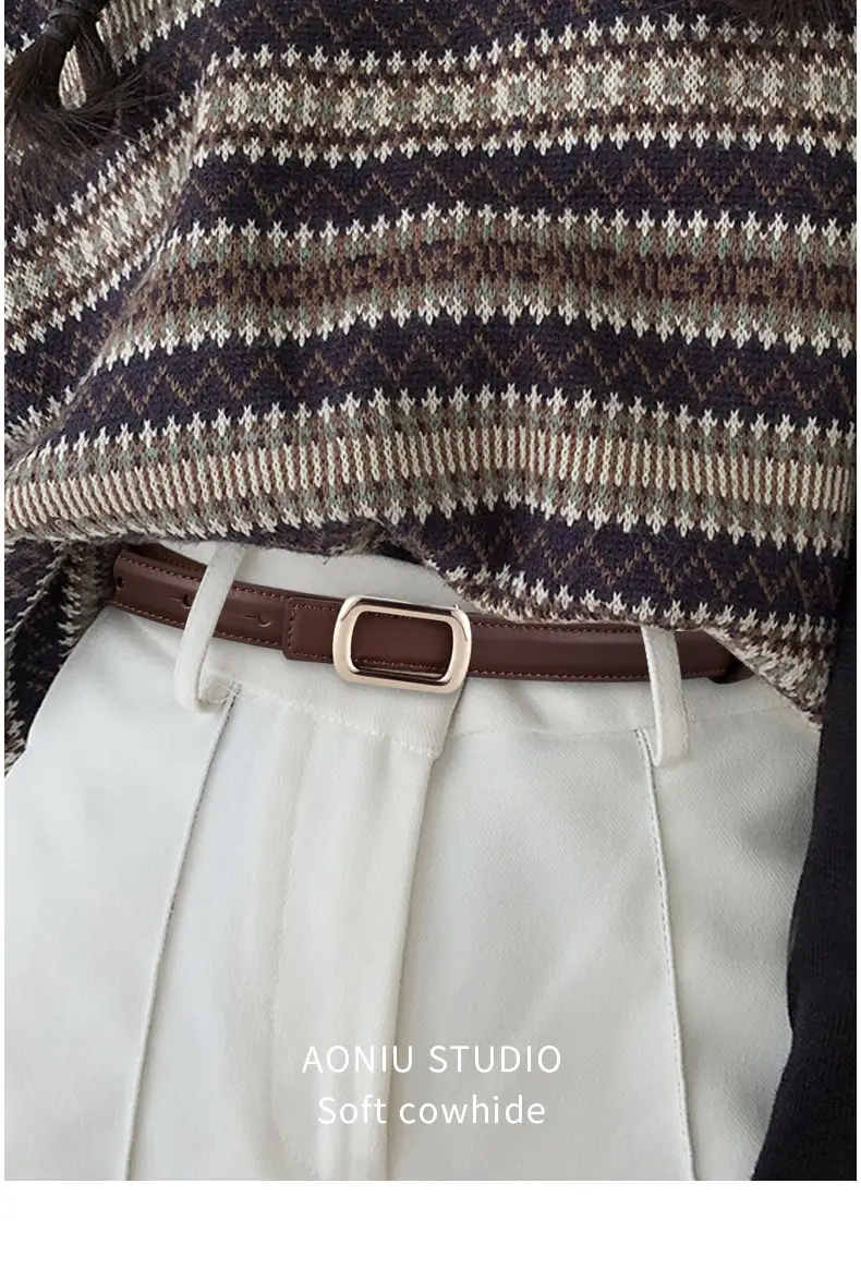 Women's 2023 New Belt Cowhide Headlayer — feature 22