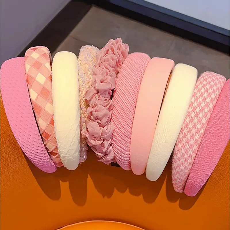 Dopamine Pink Hair Hoop Women High Cranial Top Pressure