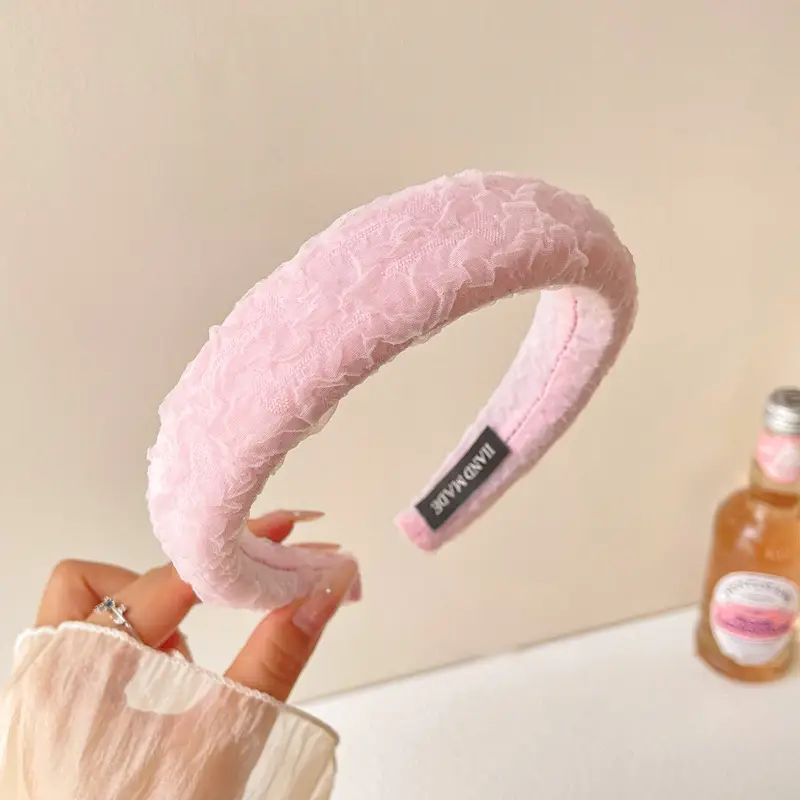 Dopamine Pink Hair Hoop Women High Cranial Top Pressure