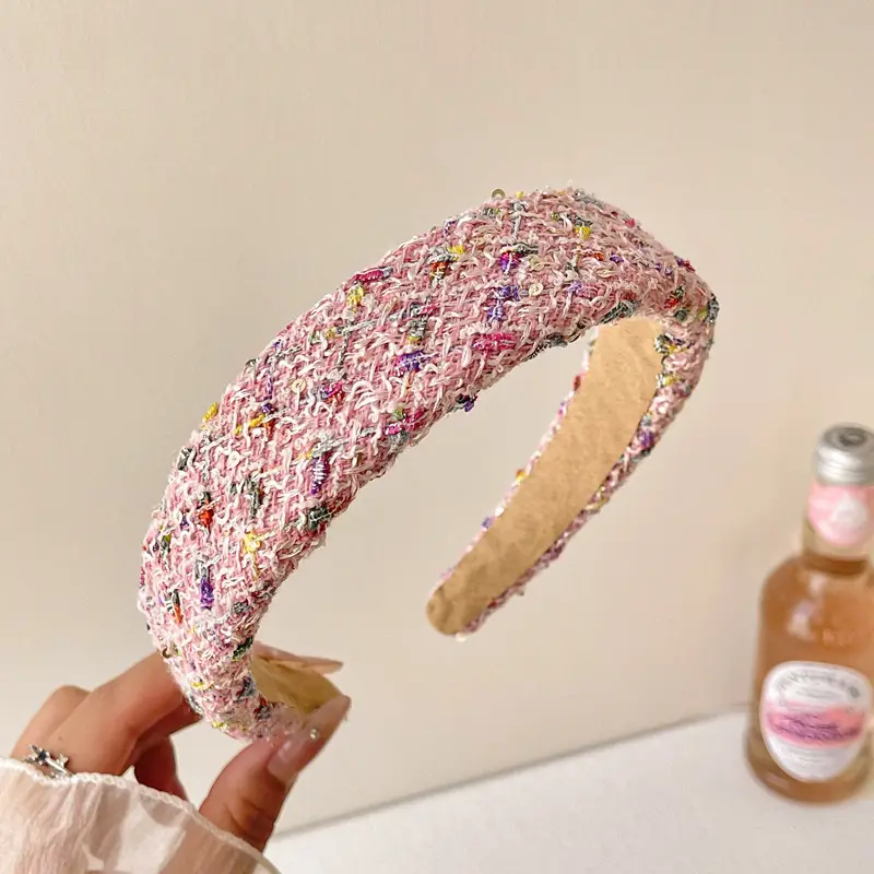 Dopamine Pink Hair Hoop Women High Cranial Top Pressure