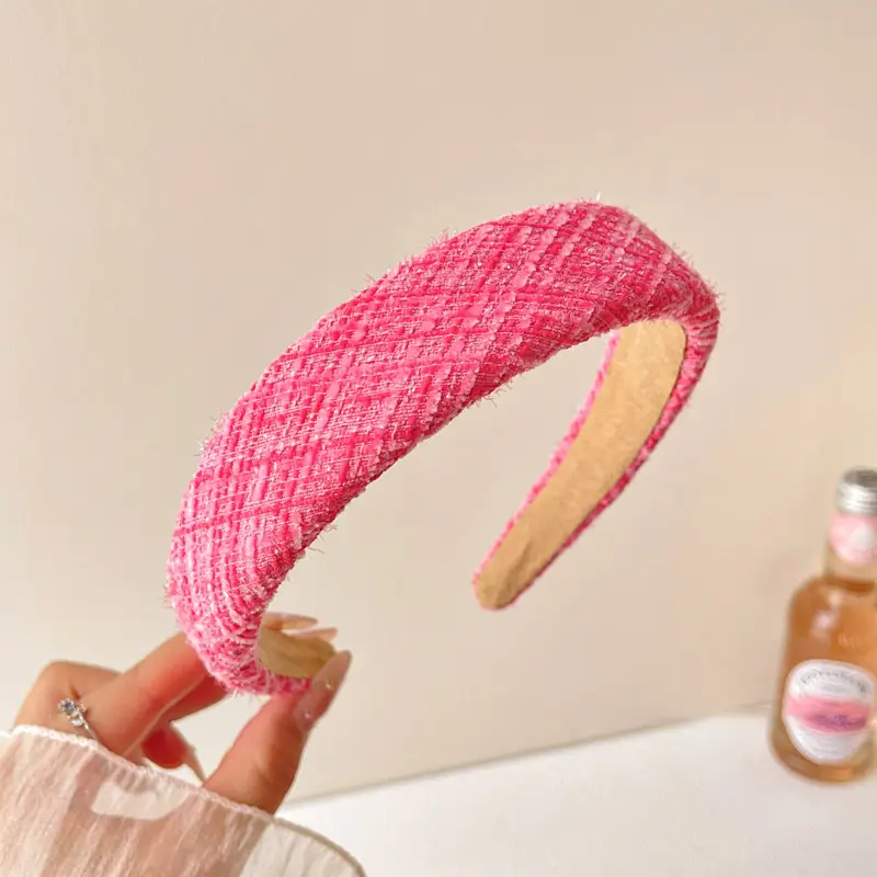 Dopamine Pink Hair Hoop Women High Cranial Top Pressure