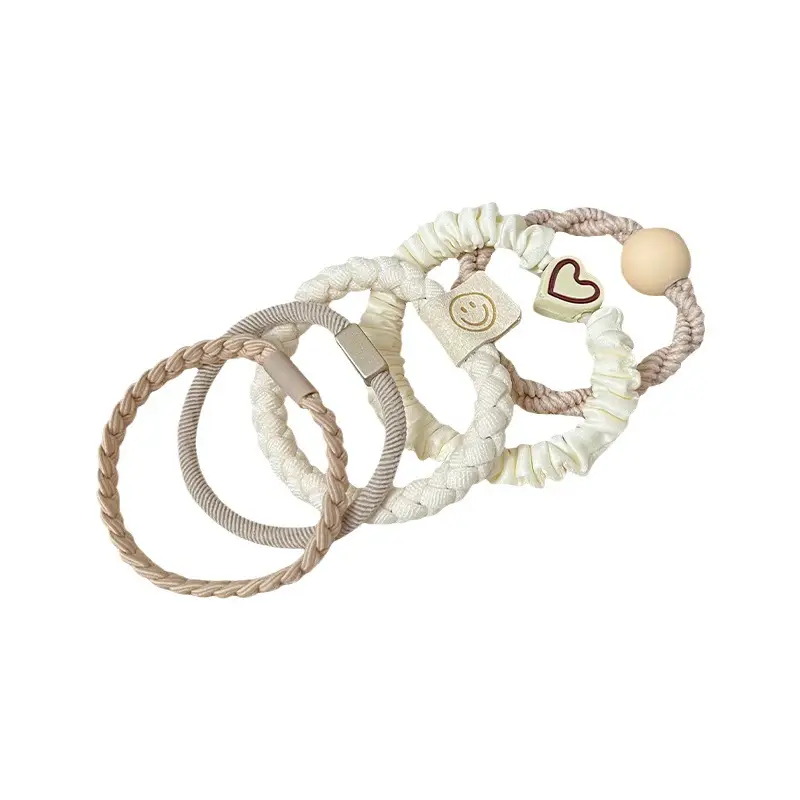 Milk Brown Hair Bands Set of 5 for Girls