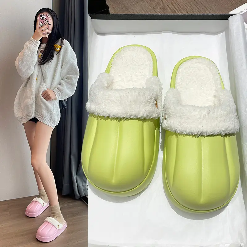 Women's Winter Cotton Slippers, Warm, Non-Slip, with Eva Sole, Odor-Resistant, Suitable for Home Use, Couple's Slippers, Can Be Worn Outside, Detachable, Height-Increasing for Men - Image 5