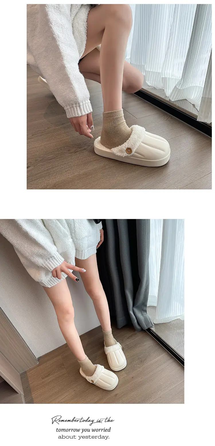 Women's Winter Cotton Slippers, Warm, Non-Slip, with Eva Sole, Odor-Resistant, Suitable for Home Use, Couple's Slippers, Can Be Worn Outside, Detachable, Height-Increasing for Men — feature 14