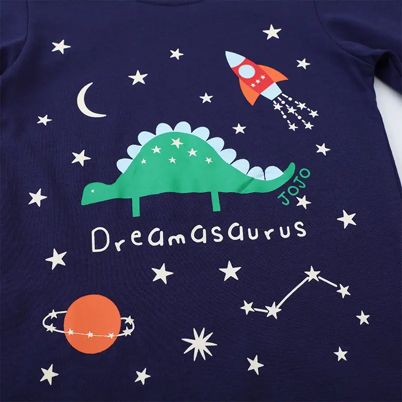 Dreams Asurus Boys' Night Shirt Blue Star Rocket Moon - Image 4