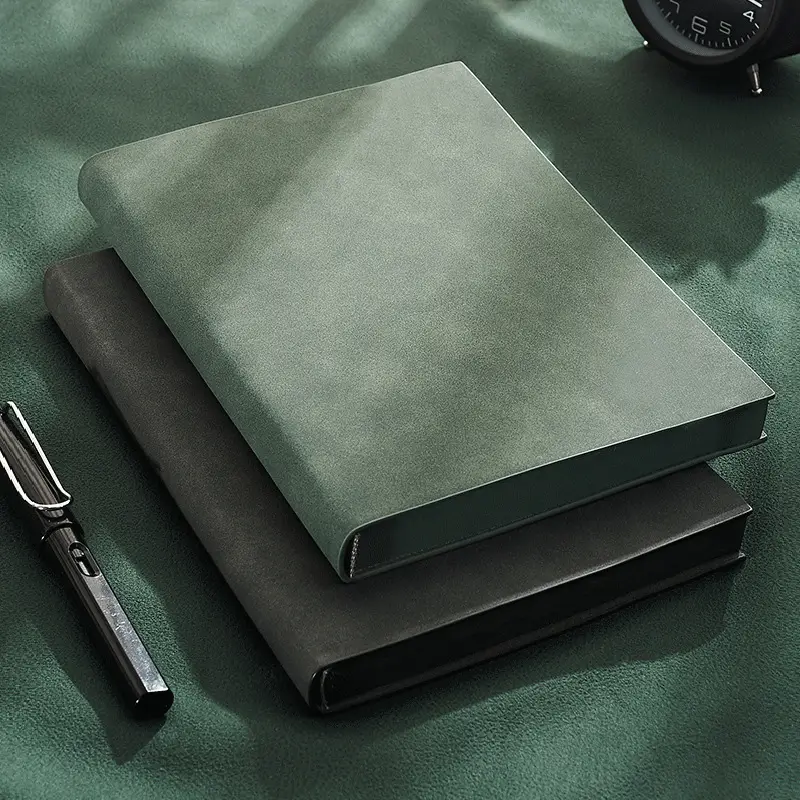A5 Sheepskin Notebook Blue Business Diary Hardcover - Image 9