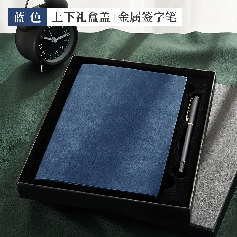 A5 Sheepskin Notebook Blue Business Diary Hardcover - Image 7