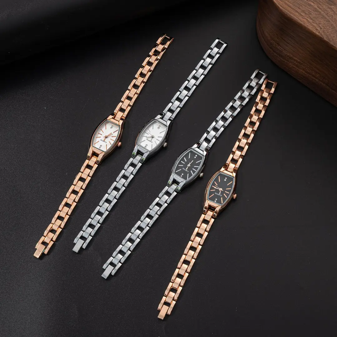 Foreign Trade Simple Retro Barrel-Shaped Women's Watch Niche Stainless Steel Bracelet Watch Quartz Women's Watch Wholesale