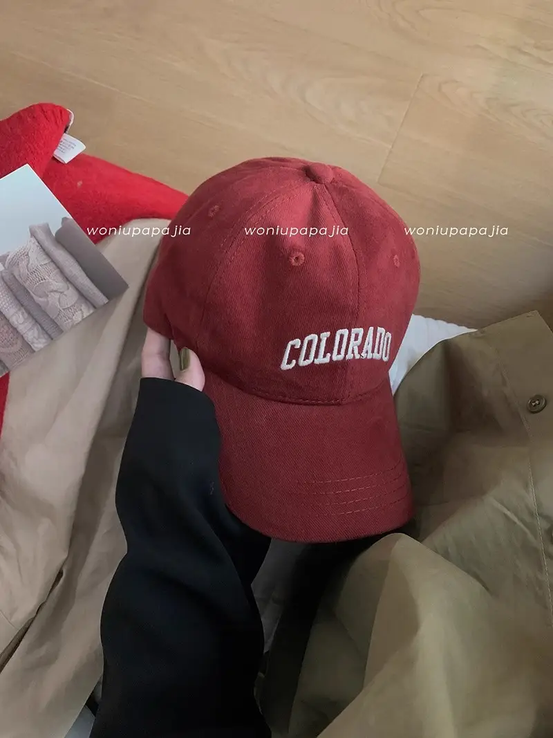 Women Burgundy Colorado Letter Baseball Cap 2025 - Image 2