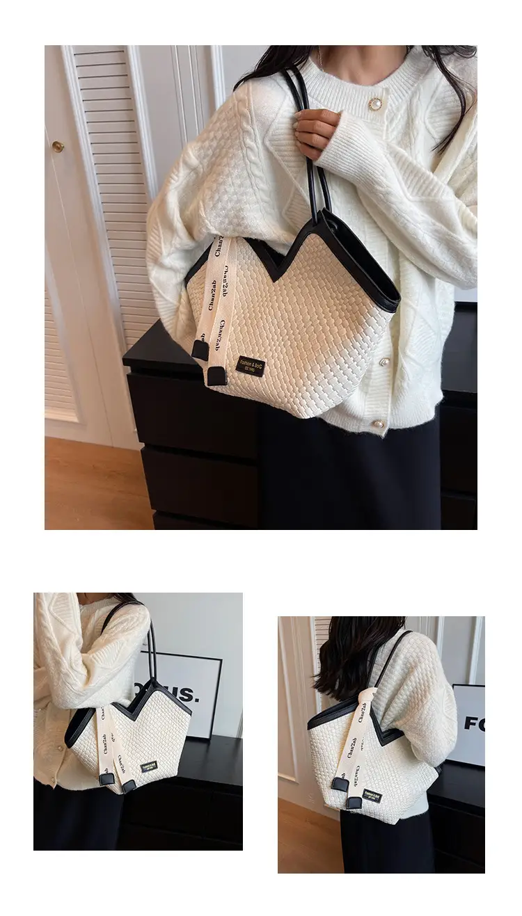 Women Retro Quilted Shoulder Bag Brown White 2024 — feature 10
