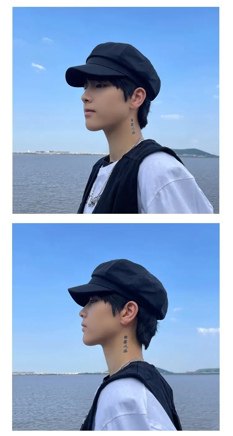 Korean Trendy Men's Black Beret Cap for Winter — feature 8
