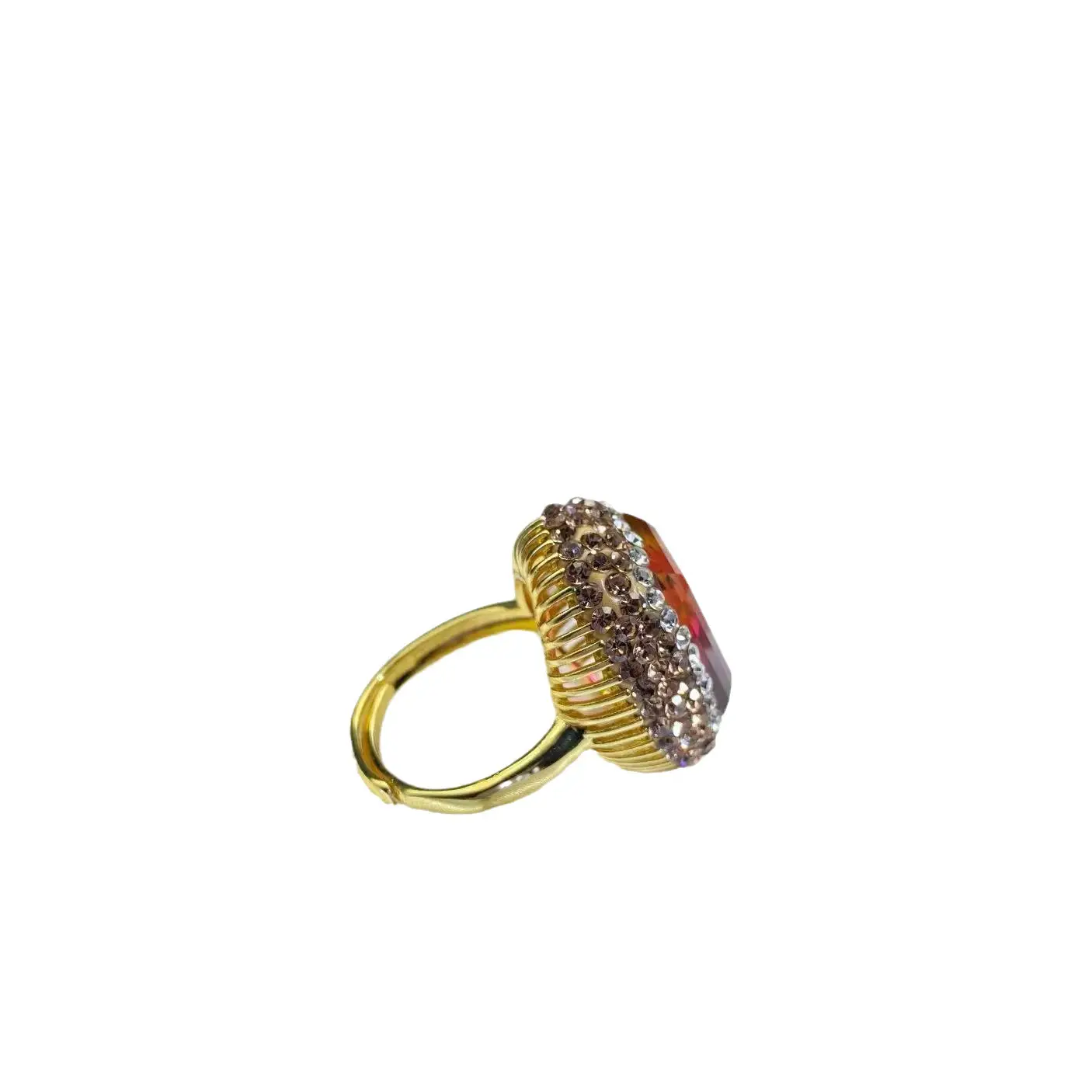 Natural Rainbow Sudan Stone Women's Ring - Image 5