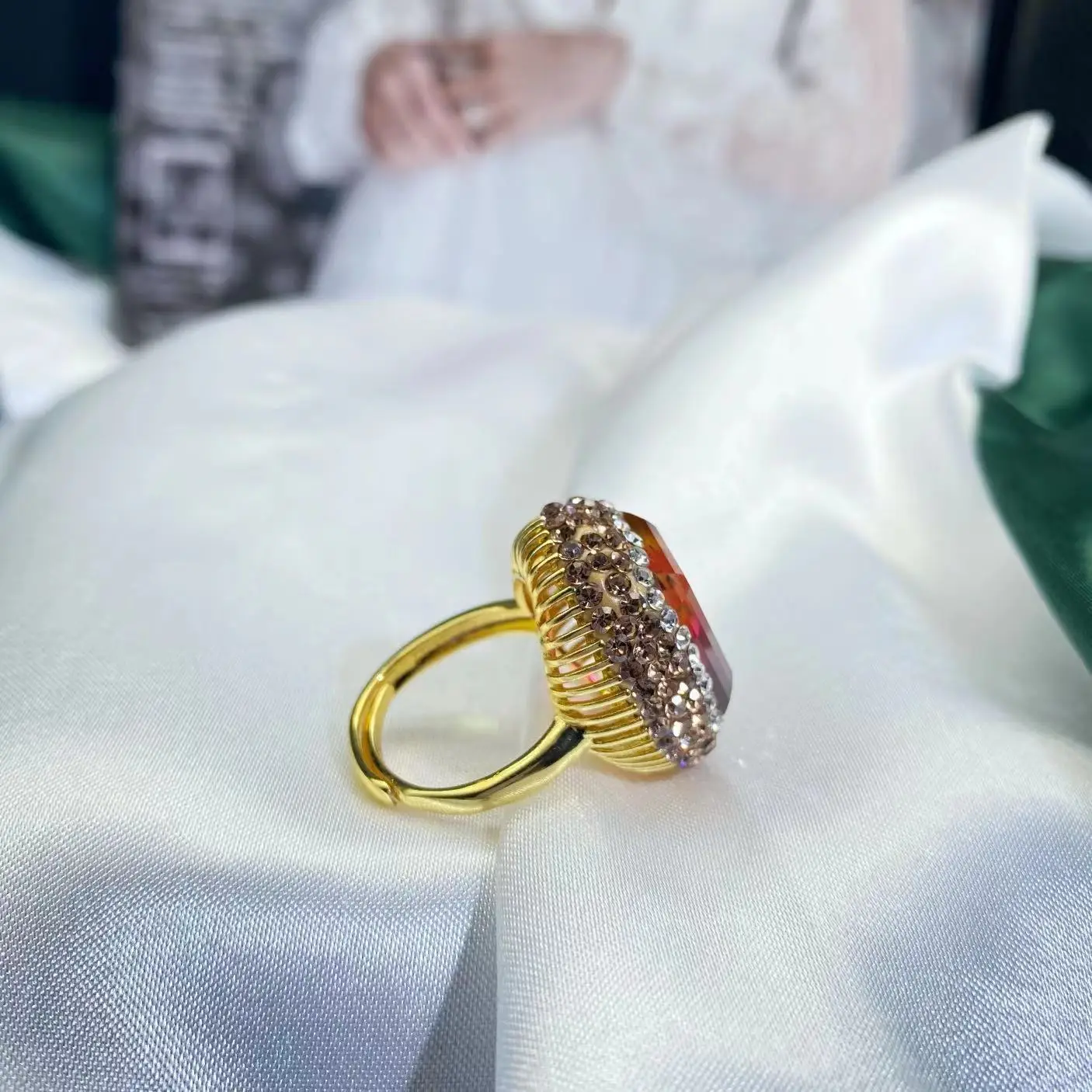 Natural Rainbow Sudan Stone Women's Ring — feature 3