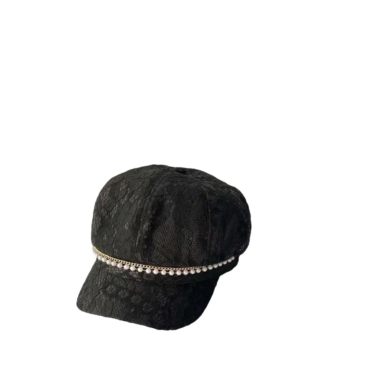 Women French Style Lace Hat with Rhinestones - Image 8