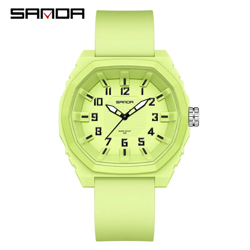Sanda Men's Black Quartz Watch for Students Sports