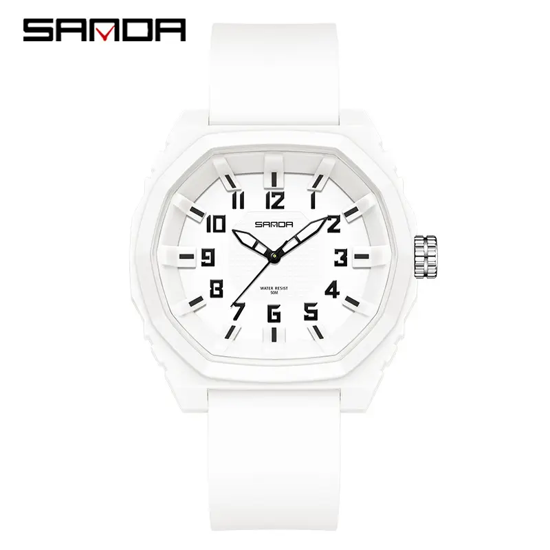 Sanda Men's Black Quartz Watch for Students Sports