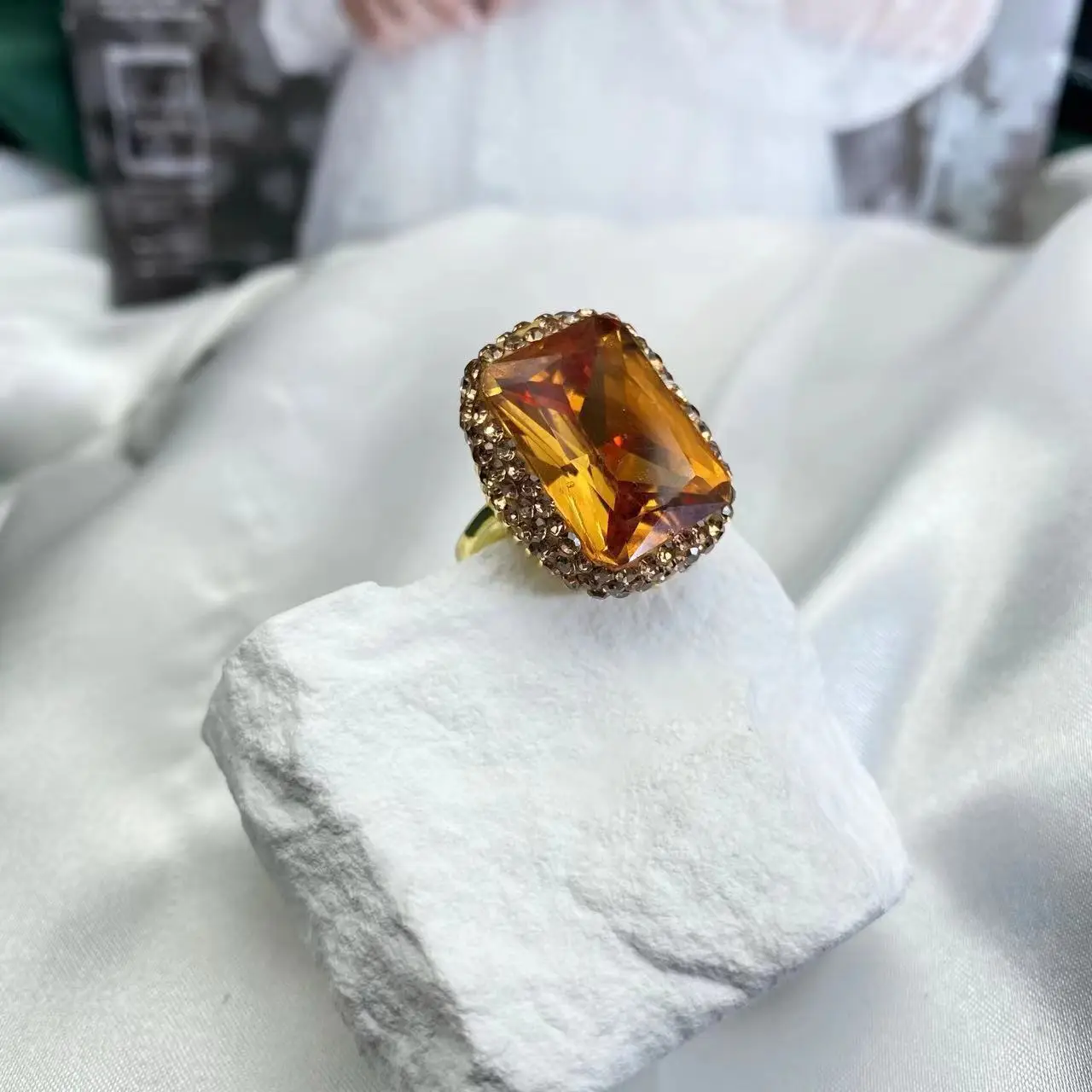 Retro Natural Sudan Stone Adjustable Ring - Image 3