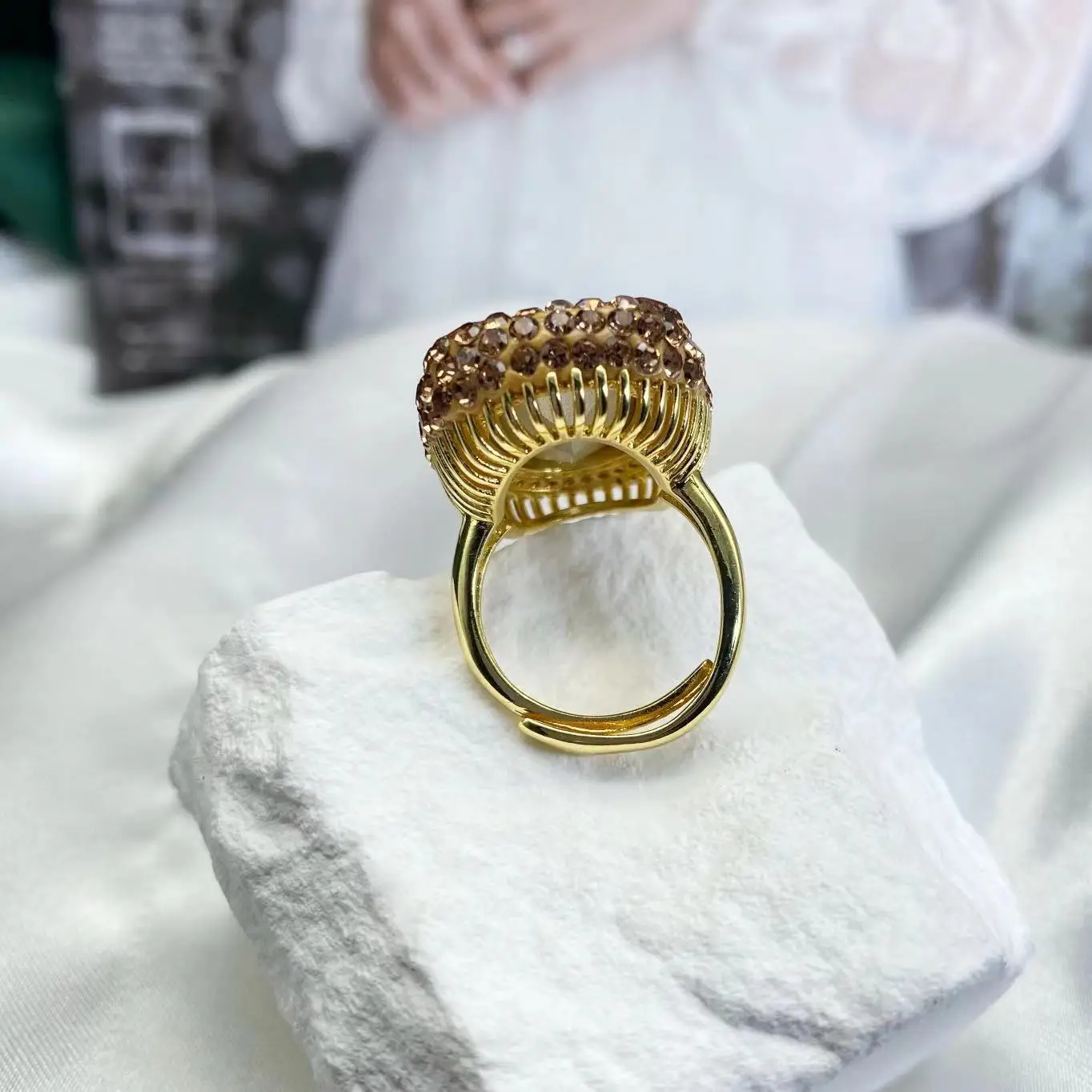Retro Natural Sudan Stone Adjustable Ring - Image 4