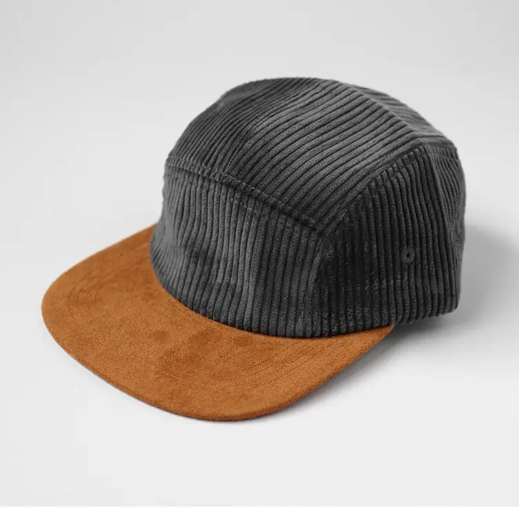Men's Corduroy Flat Cap Brown Textured - Image 7