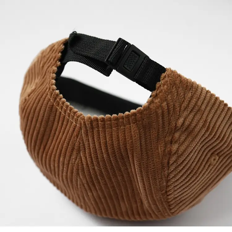 Men's Corduroy Flat Cap Brown Textured - Image 8