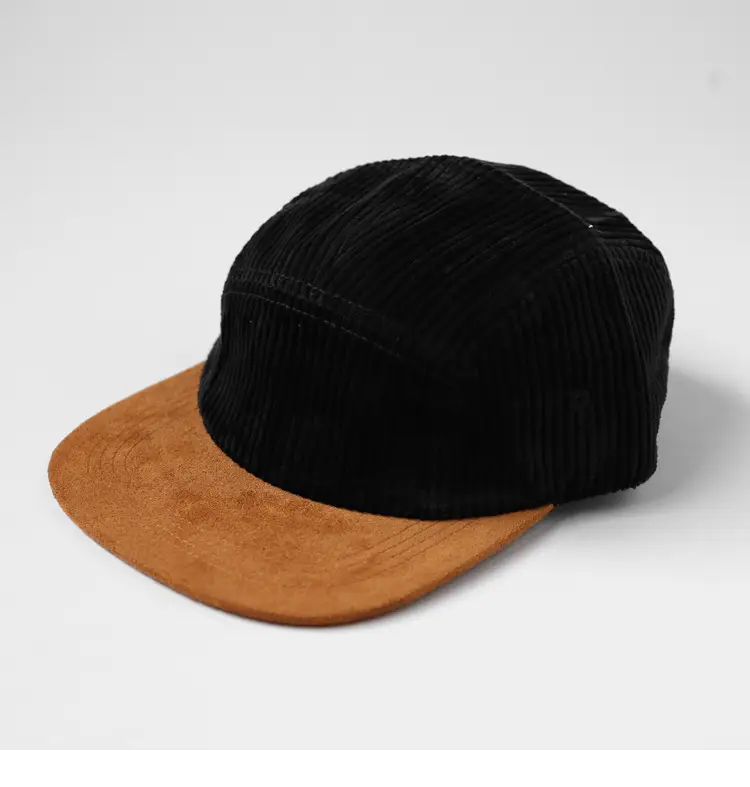 Men's Corduroy Flat Cap Brown Textured — feature 1