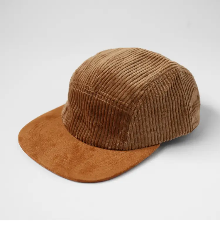 Men's Corduroy Flat Cap Brown Textured — feature 2