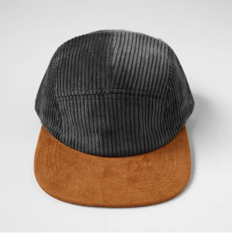 Men's Corduroy Flat Cap Brown Textured — feature 6