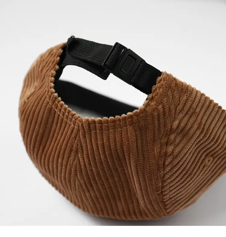 Men's Corduroy Flat Cap Brown Textured — feature 7