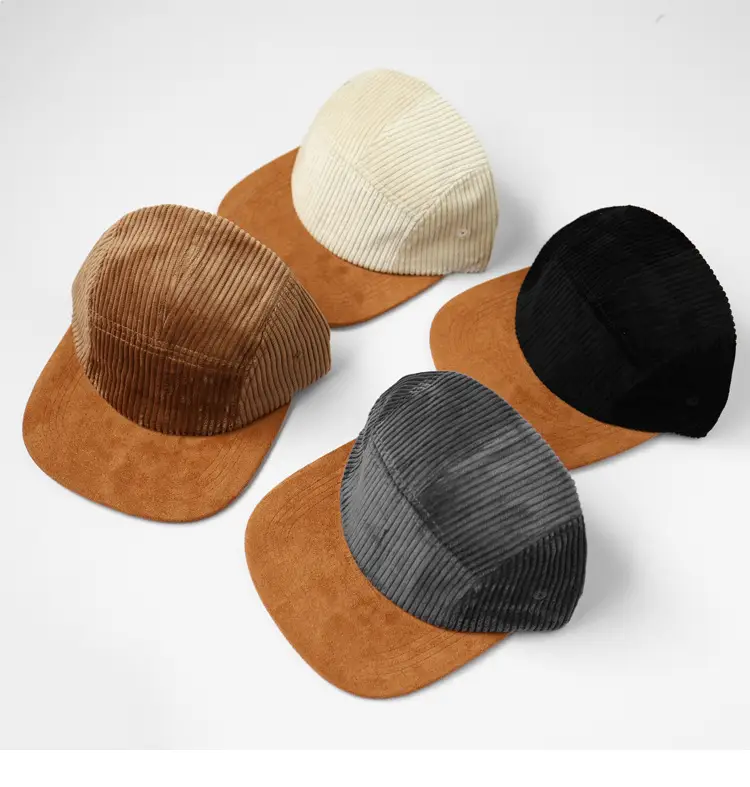 Men's Corduroy Flat Cap Brown Textured — feature 8