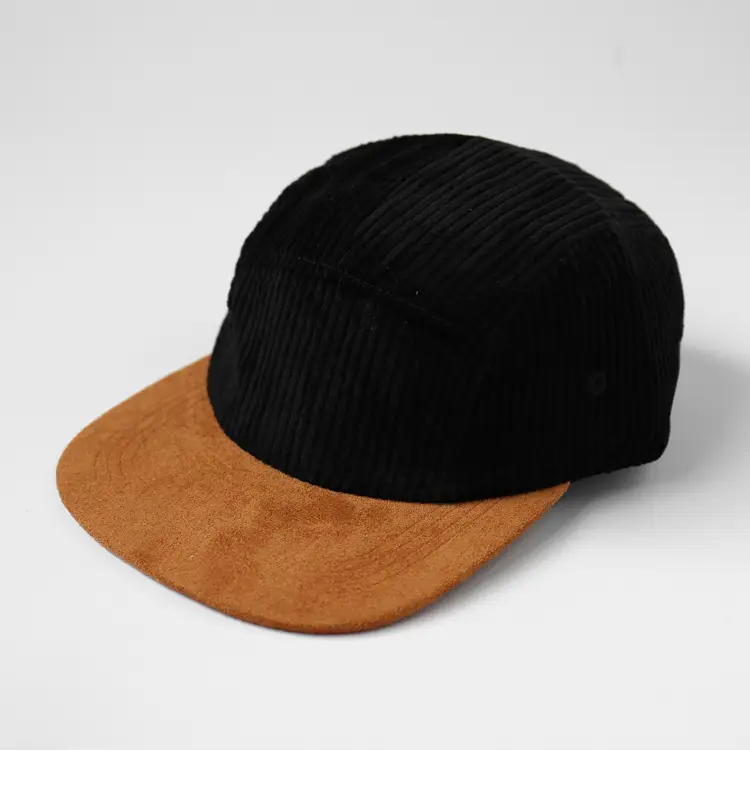 Men's Corduroy Flat Cap Brown Textured - Image 4