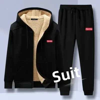 2023 Winter Men's Black Fleece Hoodie Set - Image 6