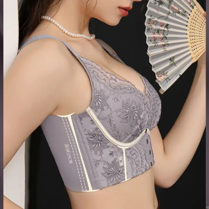 French Embroidered Adjustable Bra for Small Chest - Image 11