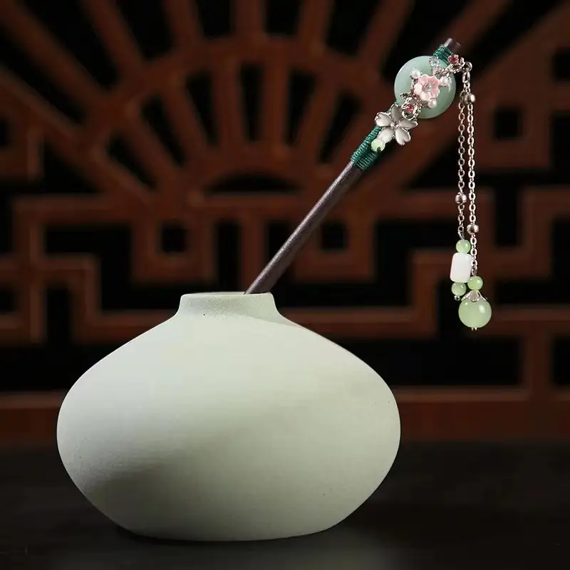 Ancient Hanfu Hairpin Tassel Step Shake Wood Chopsticks - Image 15